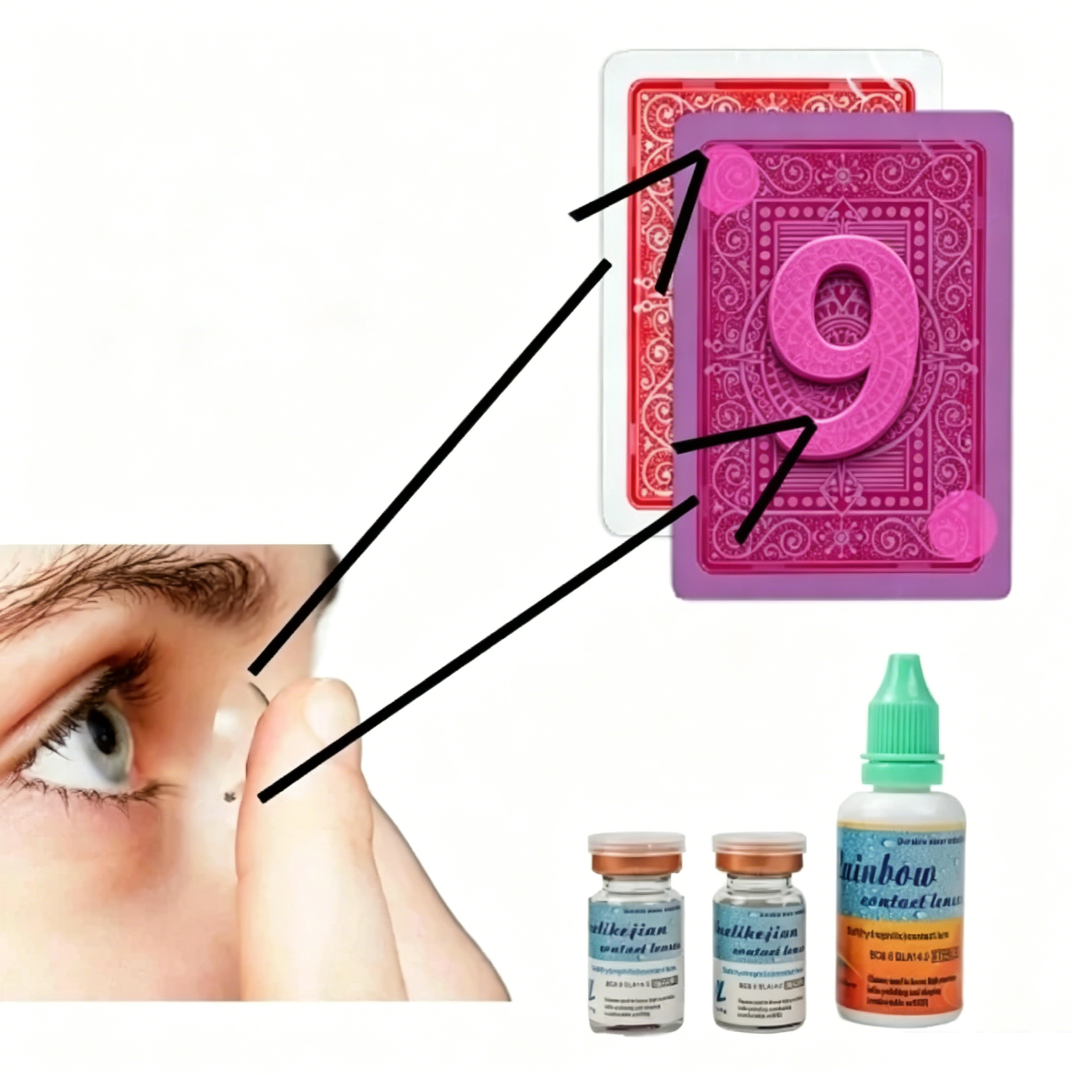Marked Cards Contact Lenses Infrared Ink Contact Lenses