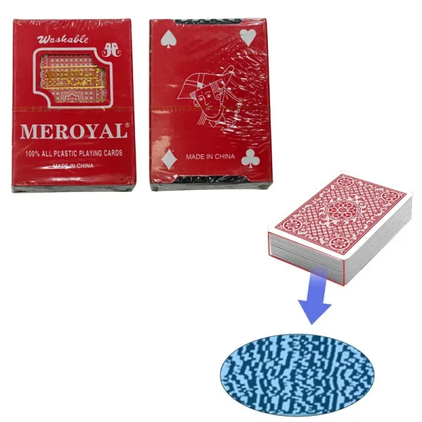 Luminous ink marked playing cards with invisible markings visible under UV light